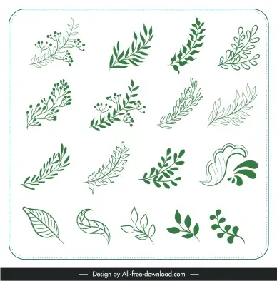 leaves doodles pattern cute handdrawn
