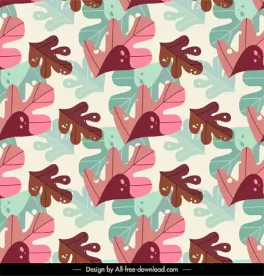 leaves pattern colorful repeating classic decor