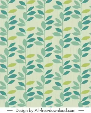 leaves pattern retro colorful flat sketch