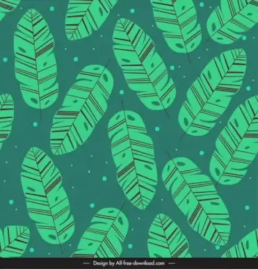 leaves pattern template classical green sketch