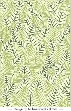 leaves pattern template flat green classical decor