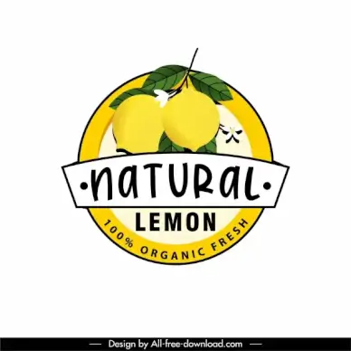 lemon fruit label template colored classic decor