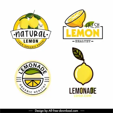 lemon fruit labels templates bright yellow green decor