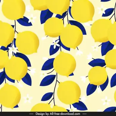lemon pattern bright colored classic luxuriant sketch