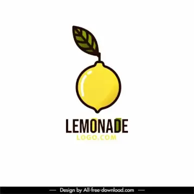lemonade logo template flat yellow green sketch