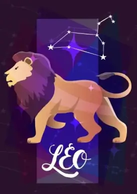 leo zodiac symbol lion icon cartoon design