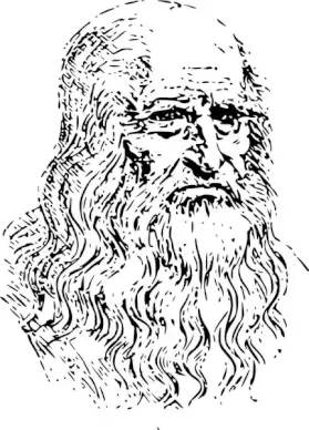 Leonardo Da Vinci Self-portrait Outline 2