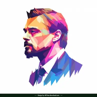leonardo dicaprio portrait design elements 3d lowpoly