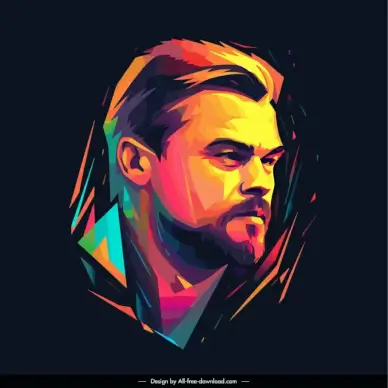 leonardo dicaprio portrait design elements elegant handdrawn contrast