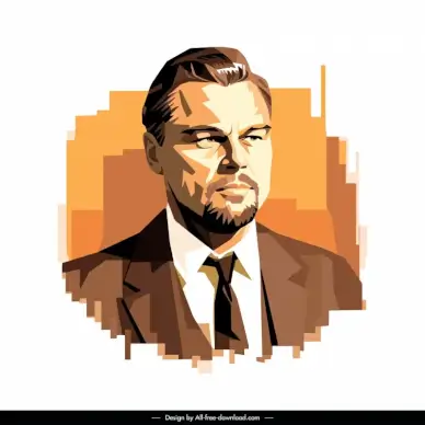 leonardo dicaprio portrait design elements elegant shadow cartoon