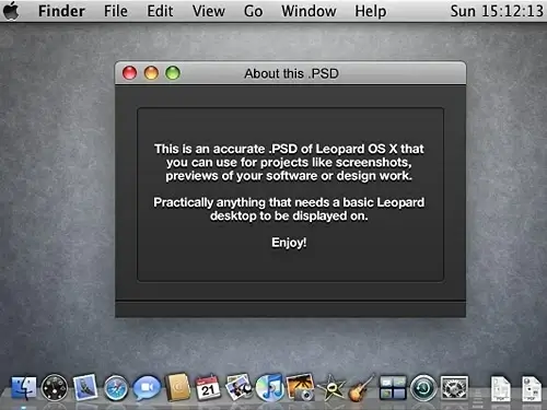 Leopard OS X Screenshot PSD