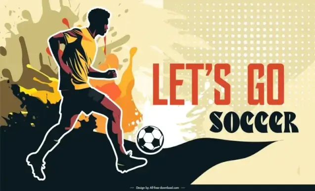 lets go soccer poster template dynamic grunge contrast