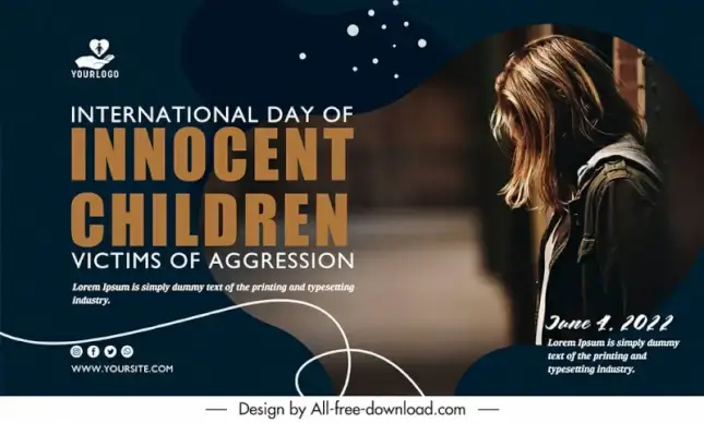 lets join hands to protect children banner template dark modern realistic design 