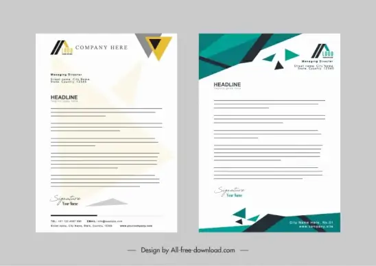 letterhead corporate identity dynamic geometric decorated template