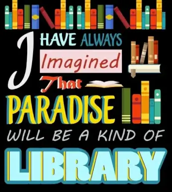 library advertisement books texts decoration
