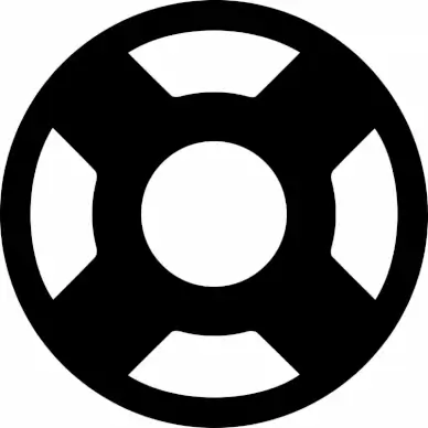 life ring sign icon flat silhouette geometric symmetric outline 