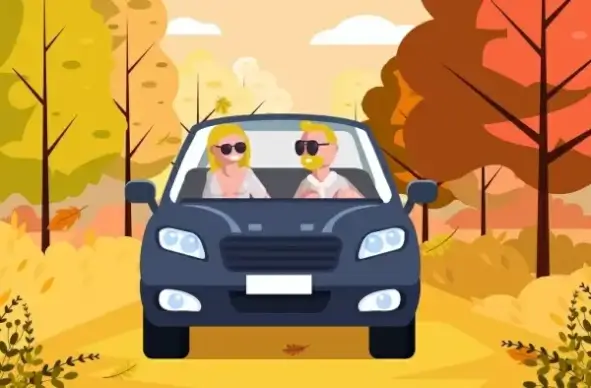 lifestyle background couple car icon cartoon design