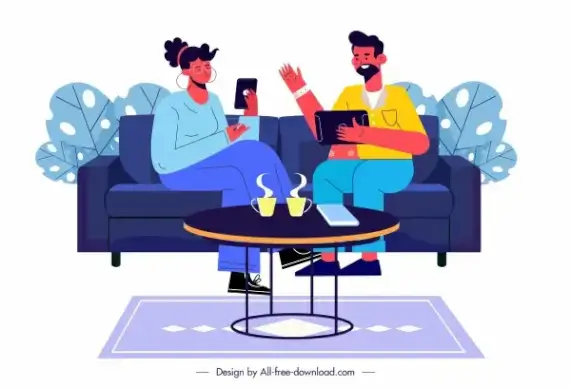 lifestyle background relaxing people sketch cartoon sketch