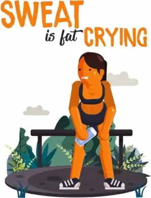 lifestyle banner exercise woman cartoon design