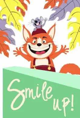 lifestyle poster joyful mouse cat icons funny cartoon