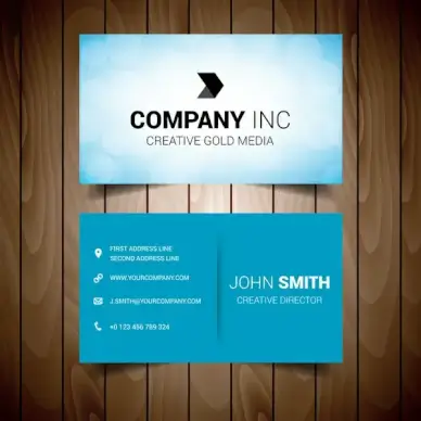 light blue corporate business card