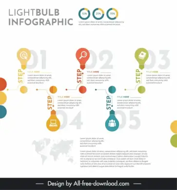 light bulb infographic template modern elegant design 