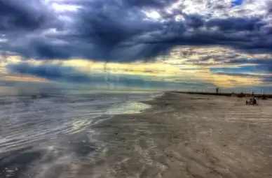 light through the clouds at galveston island state park texas