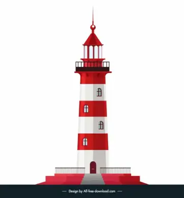   lighthouse icon modern symmetric 3d outline 