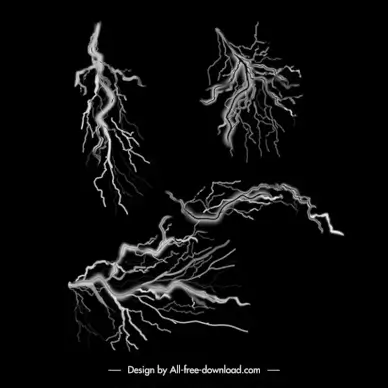 lightning brushes design elements dynamic monochrome decor