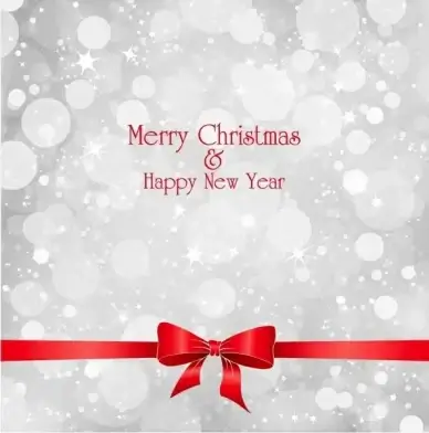 lights on grey background with red ribbon christmas vector illustration