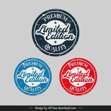 limited edition stamps collection flat retro circle