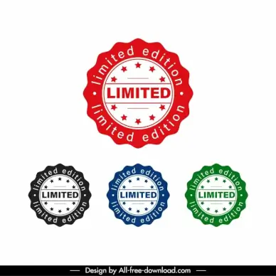 limited stamps collection serrated circle stars decor