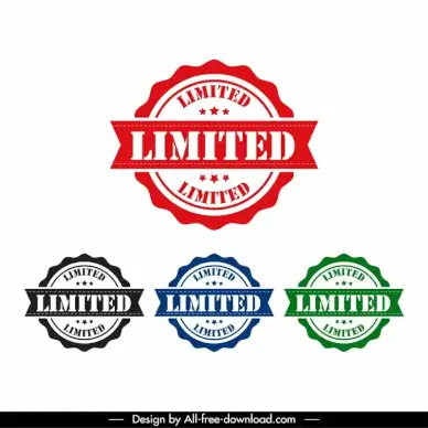 limited stamps templates elegant serrated shapes