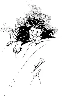 Lion And Bone clip art