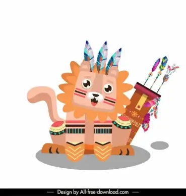 lion animal icon boho costume decor