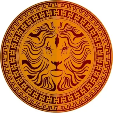 lion decoration on medallion template