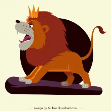 lion king icon colored cartoon character sketch
