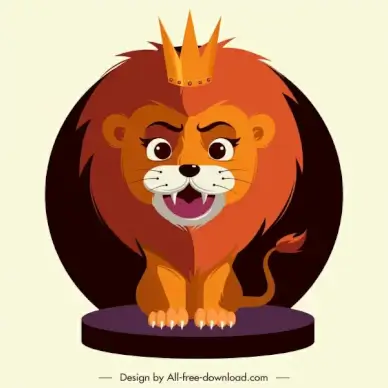 lion king icon stylized cartoon character