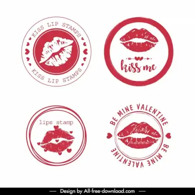 lips stamp templates classical hearts arrow circle shapes
