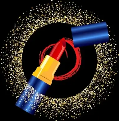 lipstick advertising shiny sparkling circle decoration