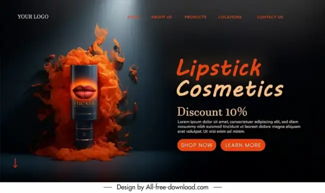 lipstick landing page discount template dynamic elegant contrast