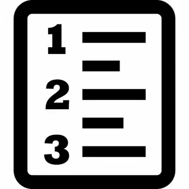 list ol button sign black white flat numbers lines sketch