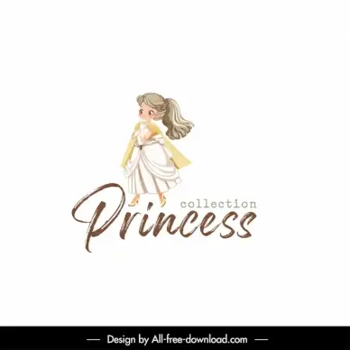 little princess icon cute cartoon character calligraphy sketch