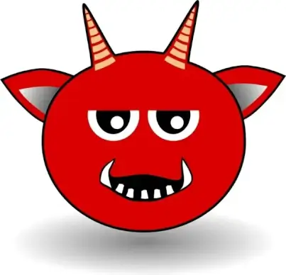 Little Red Devil Head Cartoon