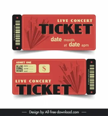 live concert ticket template 3d dynamic stars