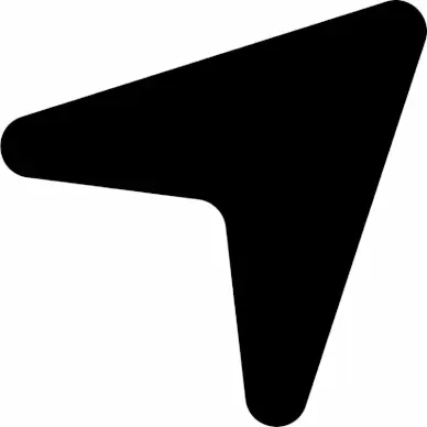location arrow flat black symmetric sharpen icon