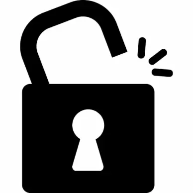lock open sign icon flat silhouette geometric sketch