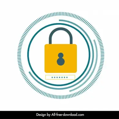 lock security sign icon flat isolation design