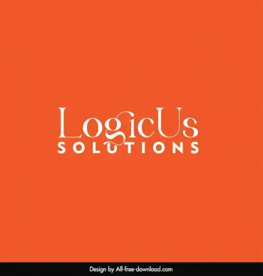   logicus solutions logo template flat texts elegance 