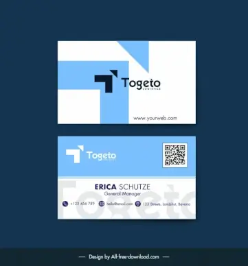 logistics business card template flat geometry 